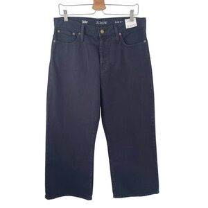 New J Crew Slim Wide Leg Jeans Size 30 Petite Washed Black NWT